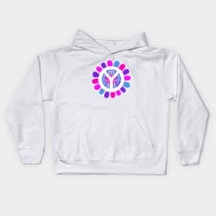 FLORAL Peace Sign Hippie Lifestyle Kids Hoodie